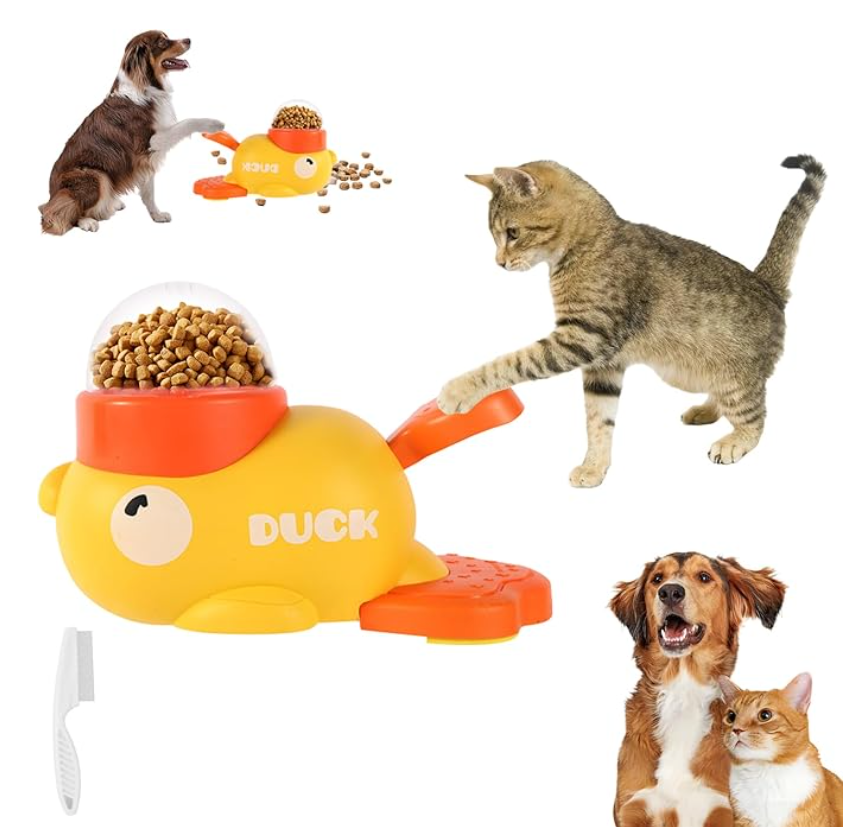 Distributore Cibo A Forma Di Anatra - Gioco Interattivo Per Cani E Distributore Cibo A Forma Di Anatra - Gioco Interattivo Per Cani E