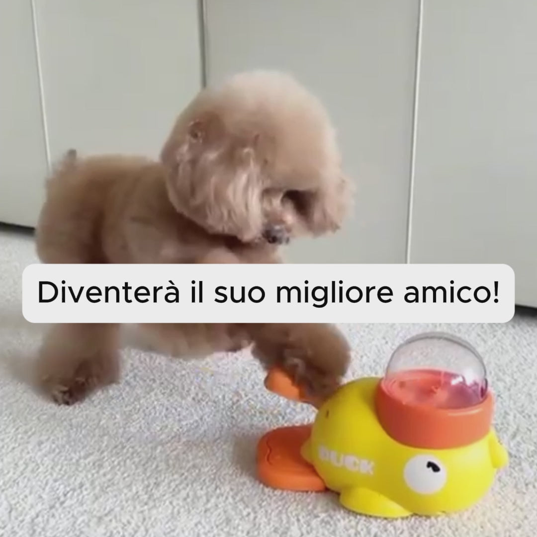 🦆 Mangia&Gioca™ – L’Anatra Dispenser Croccantini!